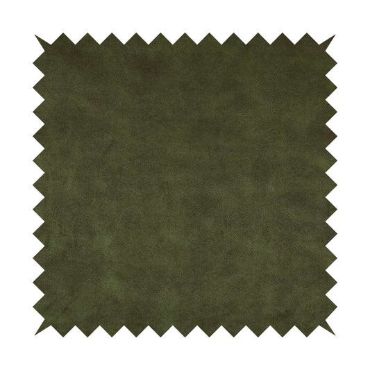 Kansas Distressed Army Green Coloured Velour Velvet Upholstery Curtains Fabric