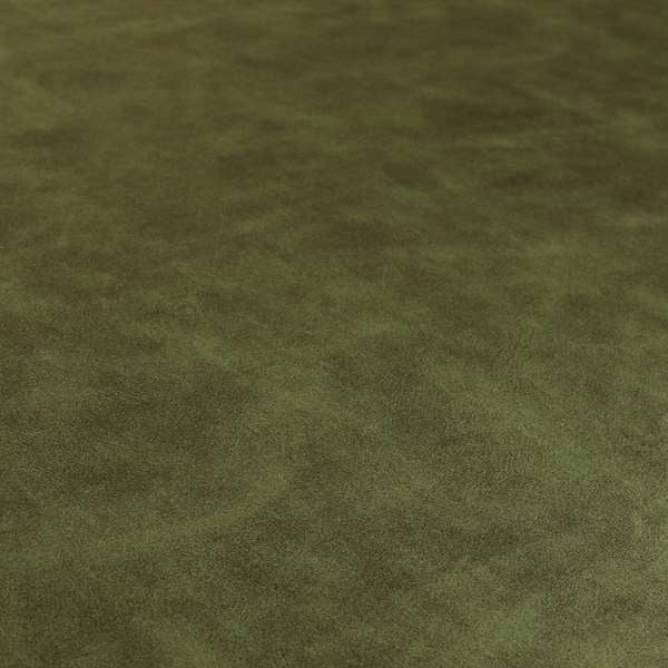 Kansas Distressed Army Green Coloured Velour Velvet Upholstery Curtains Fabric - Handmade Cushions