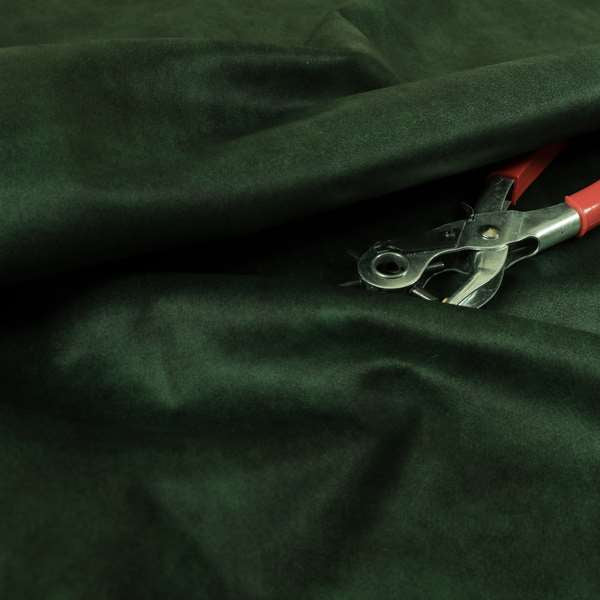 Kansas Distressed Pine Green Coloured Velour Velvet Upholstery Curtains Fabric - Roman Blinds