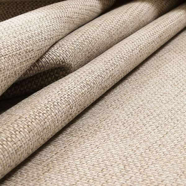 Karen Hopsack Thick Weave Beige Colour Upholstery Fabric