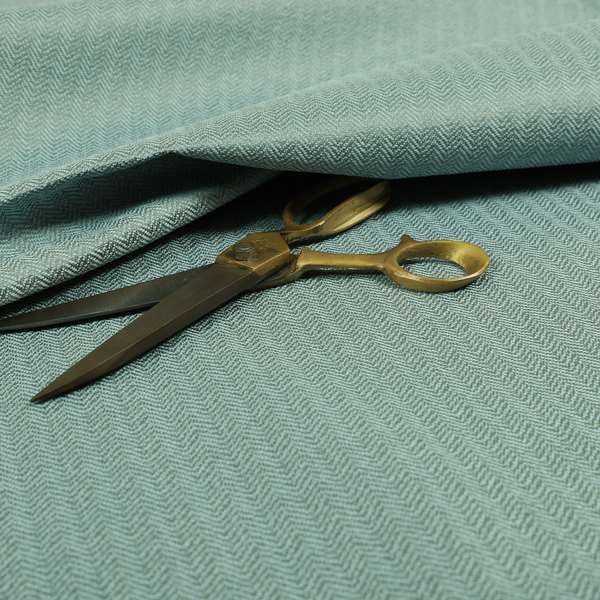 Kirkwall Herringbone Furnishing Fabric In Blue Colour - Made To Measure Curtains