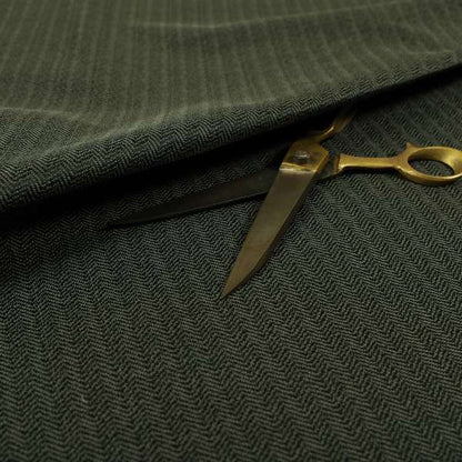 Kirkwall Herringbone Furnishing Fabric In Black Grey Colour