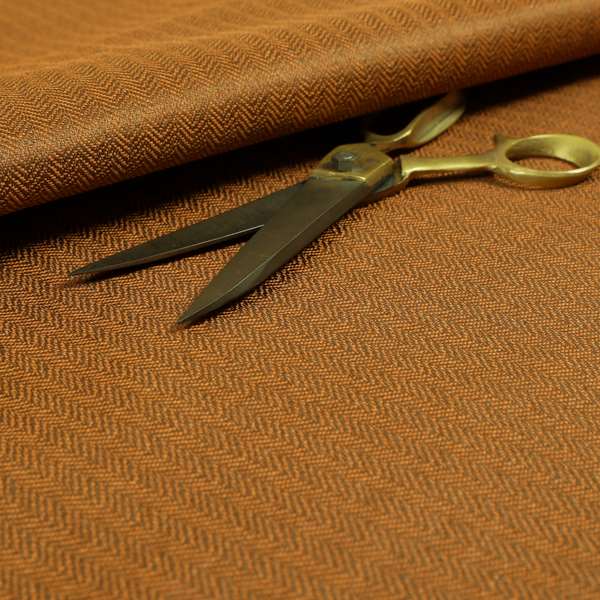 Kirkwall Herringbone Furnishing Fabric In Orange Colour