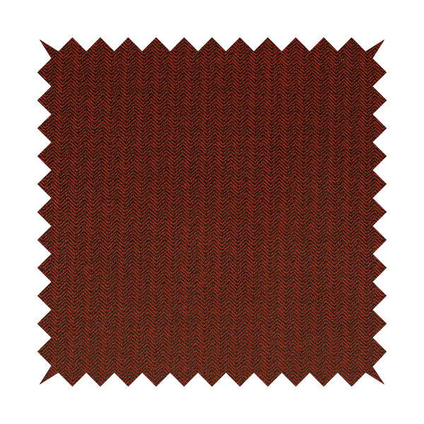 Kirkwall Herringbone Furnishing Fabric In Dark Red Colour - Handmade Cushions