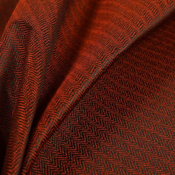 Kirkwall Herringbone Furnishing Fabric In Dark Red Colour