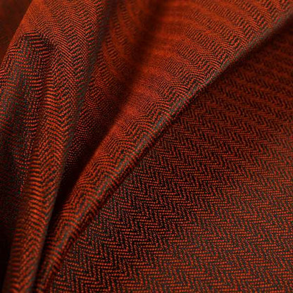 Kirkwall Herringbone Furnishing Fabric In Dark Red Colour