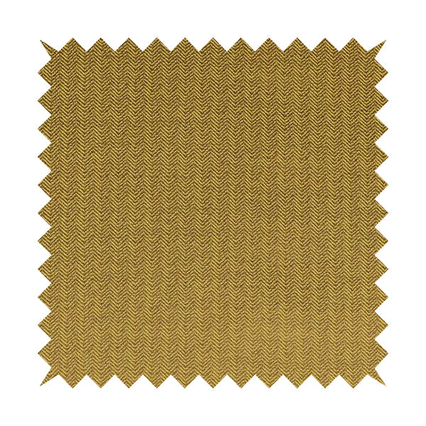 Kirkwall Herringbone Furnishing Fabric In Yellow Colour - Made To Measure Curtains