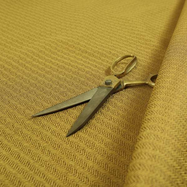 Kirkwall Herringbone Furnishing Fabric In Yellow Colour - Made To Measure Curtains