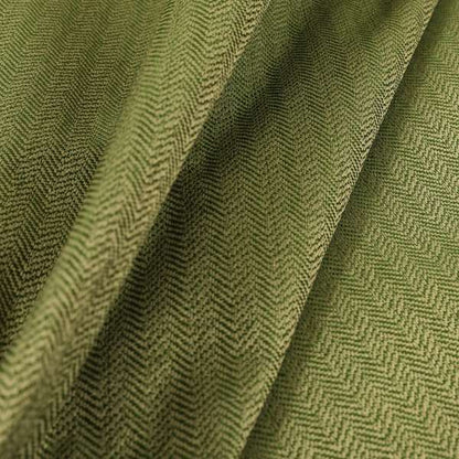 Kirkwall Herringbone Furnishing Fabric In Green Colour - Made To Measure Curtains