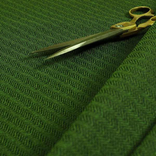 Kirkwall Herringbone Furnishing Fabric In Dark Green Colour - Handmade Cushions