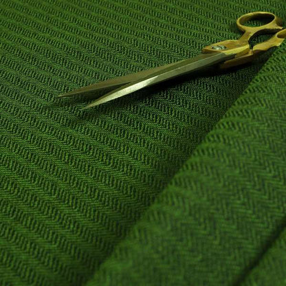 Kirkwall Herringbone Furnishing Fabric In Dark Green Colour
