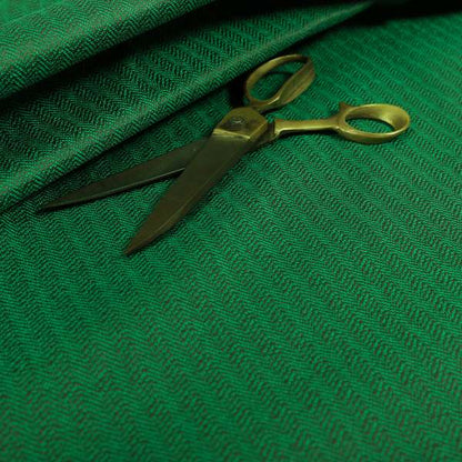 Kirkwall Herringbone Furnishing Fabric In Green Grey Colour