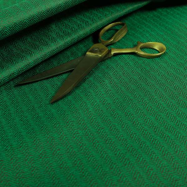 Kirkwall Herringbone Furnishing Fabric In Green Grey Colour - Made To Measure Curtains