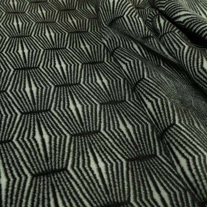 Kyoto Argyle Geometric Pattern Velvet Fabric In Grey Colour - Roman Blinds