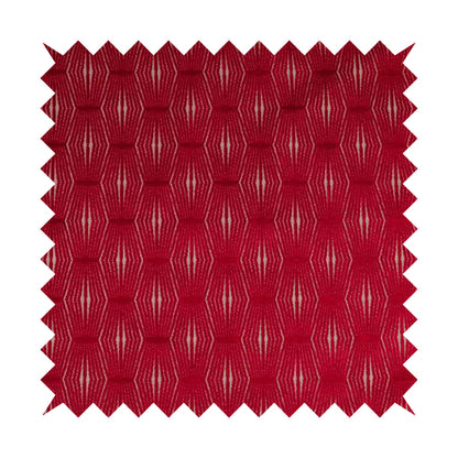 Kyoto Argyle Geometric Pattern Velvet Fabric In Pink White Colour - Roman Blinds