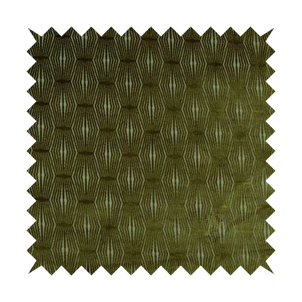 Kyoto Argyle Geometric Pattern Velvet Fabric In Green Colour - Roman Blinds