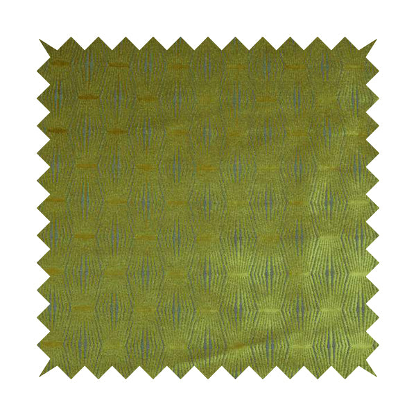 Kyoto Argyle Geometric Pattern Velvet Fabric In Yellow Colour - Roman Blinds