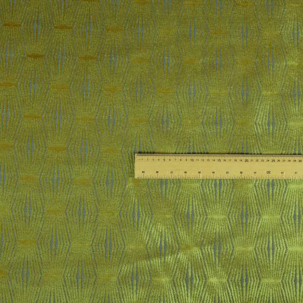 Kyoto Argyle Geometric Pattern Velvet Fabric In Yellow Colour - Made To Measure Curtains