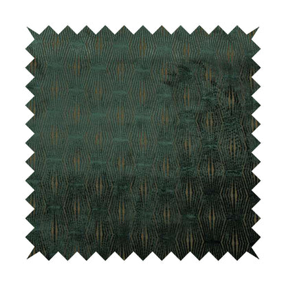 Kyoto Argyle Geometric Pattern Velvet Fabric In Teal Orange Colour - Made To Measure Curtains