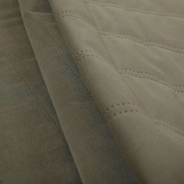 Lahore Fluted Stitched Quilted Brown Velvet Soft Upholstery Furnishing Fabric - Handmade Cushions