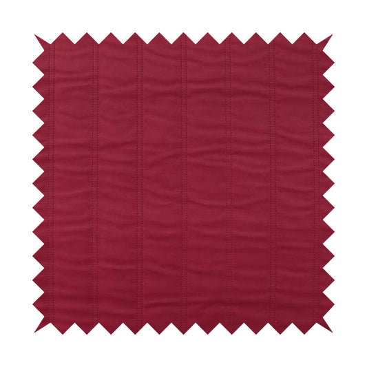 Lahore Fluted Stitched Quilted Raspberry Red Pink Velvet Soft Upholstery Furnishing Fabric