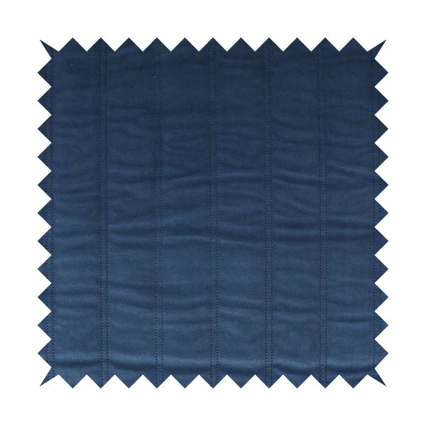 Lahore Fluted Stitched Quilted Blue Velvet Soft Upholstery Furnishing Fabric - Handmade Cushions