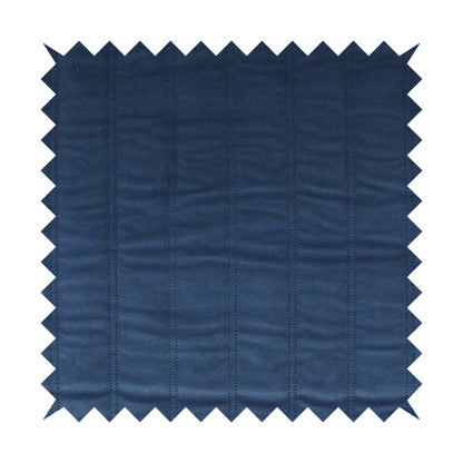 Lahore Fluted Stitched Quilted Blue Velvet Soft Upholstery Furnishing Fabric - Handmade Cushions