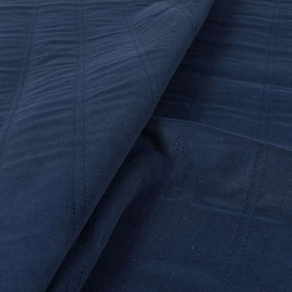 Lahore Fluted Stitched Quilted Blue Velvet Soft Upholstery Furnishing Fabric - Handmade Cushions