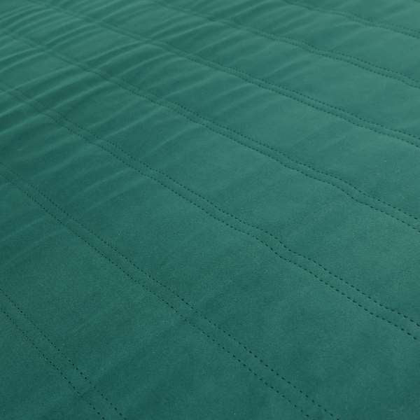 Lahore Fluted Stitched Quilted Teal Velvet Soft Upholstery Furnishing Fabric - Handmade Cushions