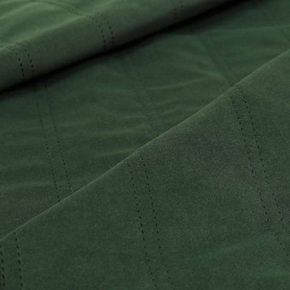 Lahore Fluted Stitched Quilted Green Velvet Soft Upholstery Furnishing Fabric - Handmade Cushions