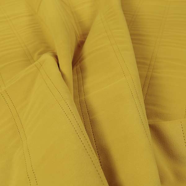 Lahore Fluted Stitched Quilted Lemon Yellow Velvet Soft Upholstery Furnishing Fabric - Handmade Cushions