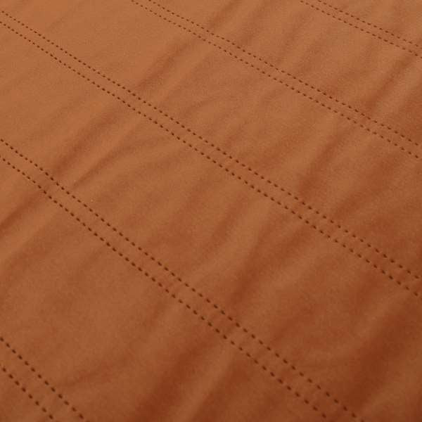 Lahore Fluted Stitched Quilted Burnt Orange Velvet Soft Upholstery Furnishing Fabric - Handmade Cushions