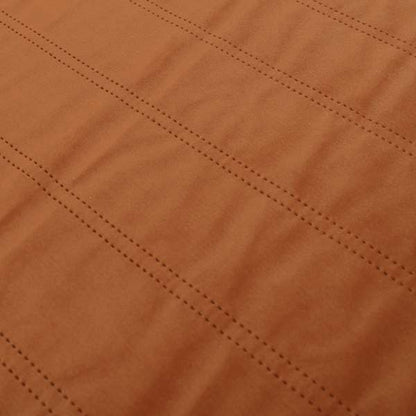 Lahore Fluted Stitched Quilted Burnt Orange Velvet Soft Upholstery Furnishing Fabric - Handmade Cushions