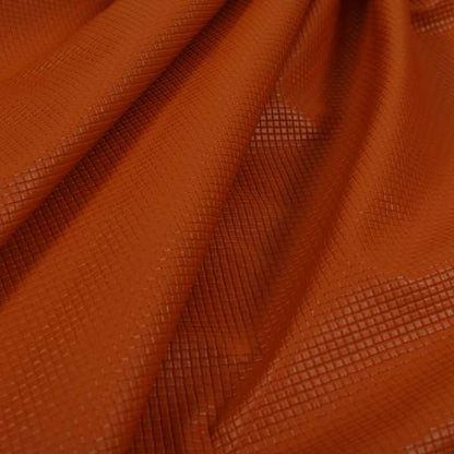 Lattice Quilted Textured Faux Leather Orange Vinyl Upholstery Fabric