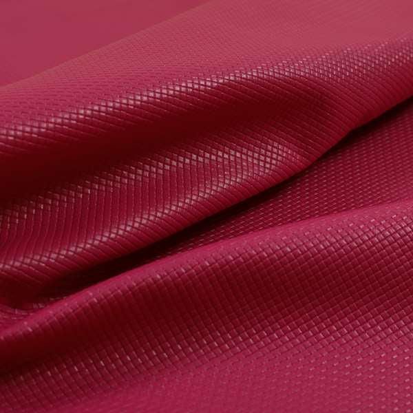 Lattice Quilted Textured Faux Leather Pink Vinyl Upholstery Fabric