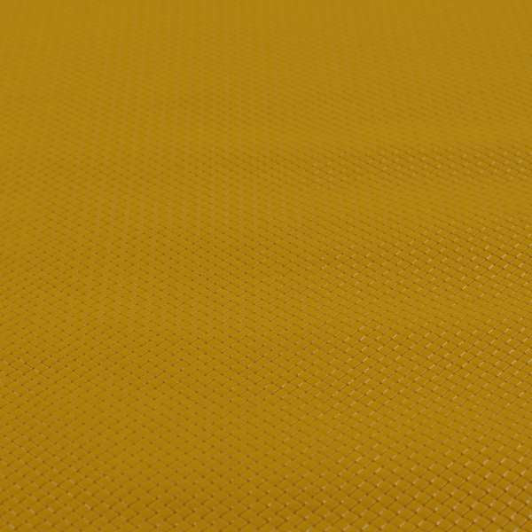 Lattice Quilted Textured Faux Leather Yellow Vinyl Upholstery Fabric