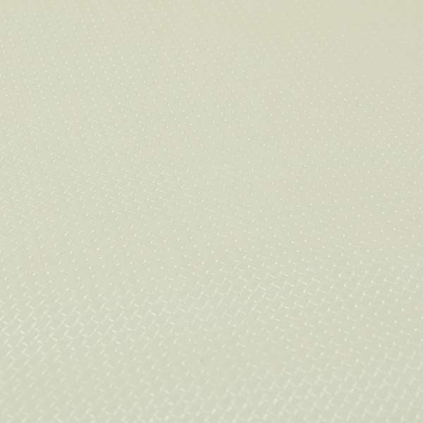 Lattice Quilted Textured Faux Leather Pearl White Vinyl Upholstery Fabric