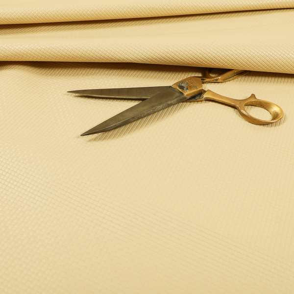 Lattice Quilted Textured Faux Leather Beige Vinyl Upholstery Fabric