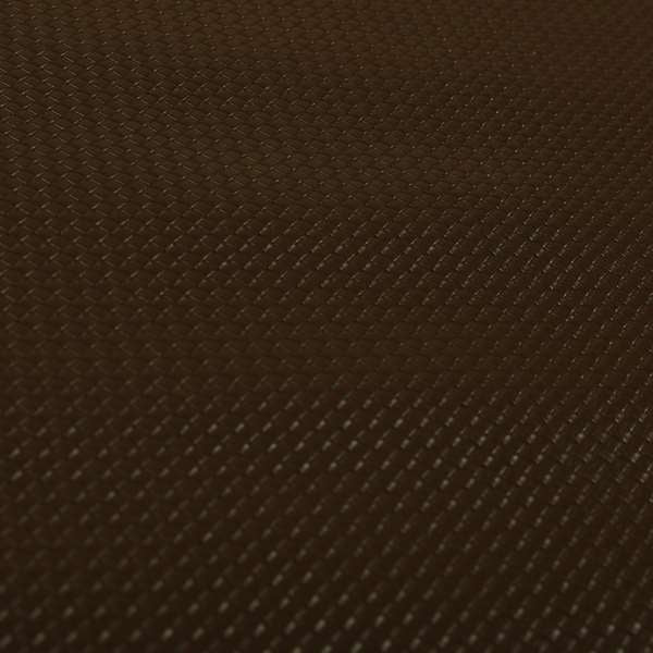 Lattice Quilted Textured Faux Leather Brown Vinyl Upholstery Fabric