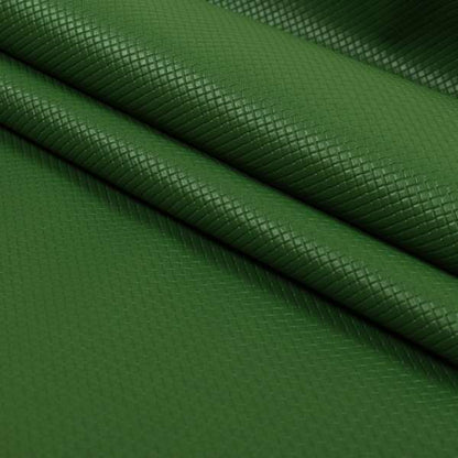 Lattice Quilted Textured Faux Leather Green Vinyl Upholstery Fabric