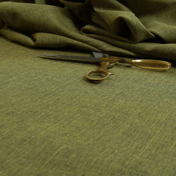 Lauren Hardwearing Linen Effect Chenille Upholstery Furnishing Fabric Green Grass Colour - Roman Blinds