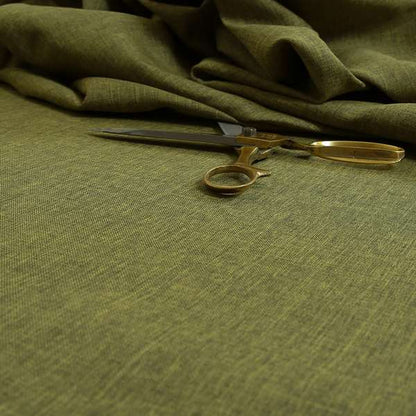 Lauren Hardwearing Linen Effect Chenille Upholstery Furnishing Fabric Green Grass Colour