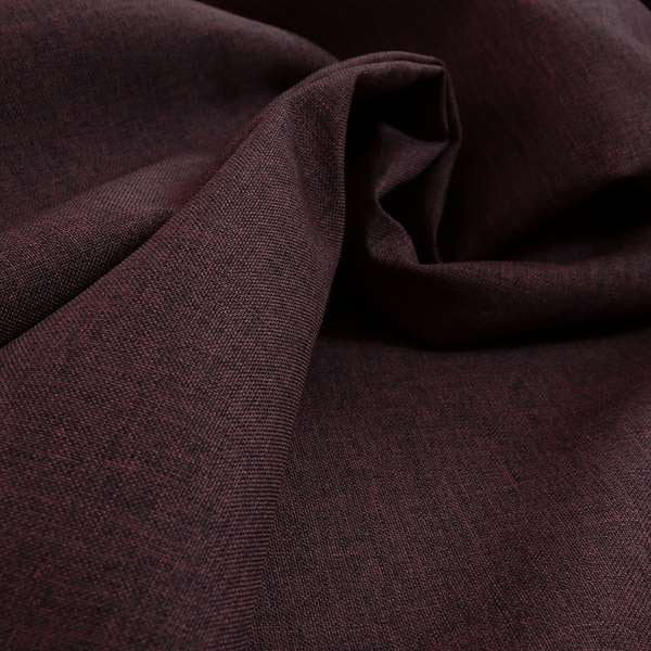 Lauren Hardwearing Linen Effect Chenille Upholstery Furnishing Fabric Wine Colour - Made To Measure Curtains