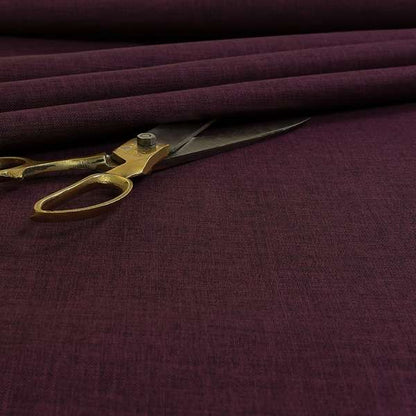 Lauren Hardwearing Linen Effect Chenille Upholstery Furnishing Fabric Purple Colour - Roman Blinds