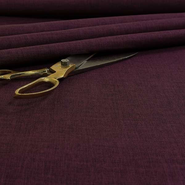 Lauren Hardwearing Linen Effect Chenille Upholstery Furnishing Fabric Purple Colour