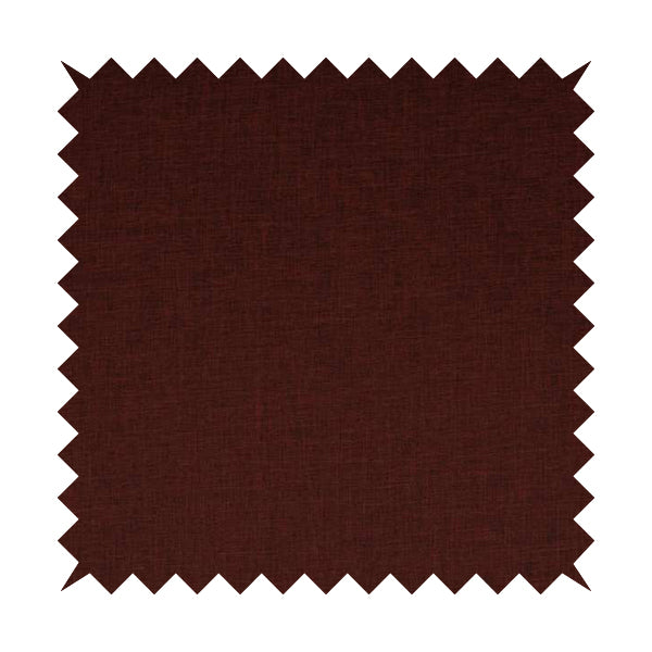 Lauren Hardwearing Linen Effect Chenille Upholstery Furnishing Fabric Burgundy Colour - Made To Measure Curtains