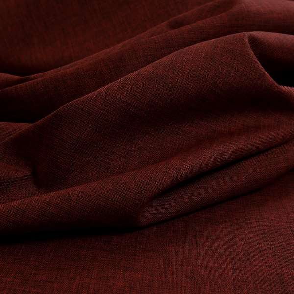 Lauren Hardwearing Linen Effect Chenille Upholstery Furnishing Fabric Burgundy Colour - Roman Blinds