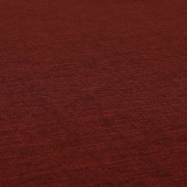 Lauren Hardwearing Linen Effect Chenille Upholstery Furnishing Fabric Burgundy Colour