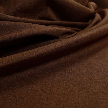 Lauren Hardwearing Linen Effect Chenille Upholstery Furnishing Fabric Rust Orange Colour