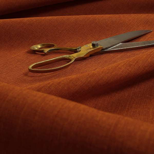 Lauren Hardwearing Linen Effect Chenille Upholstery Furnishing Fabric Orange Colour - Made To Measure Curtains